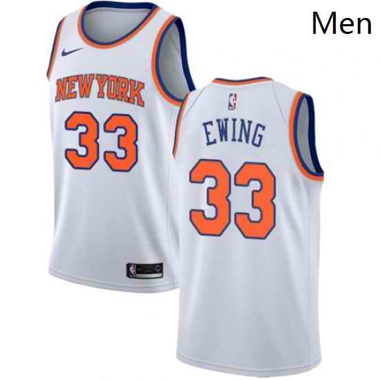 Mens Nike New York Knicks 33 Patrick Ewing Swingman White NBA Jersey Association Edition